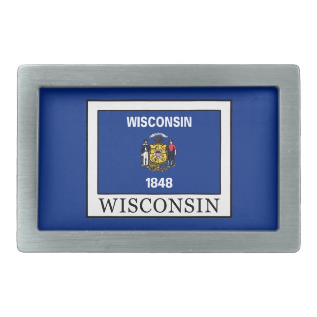 Wisconsin Rectangular Belt Buckle (Front)