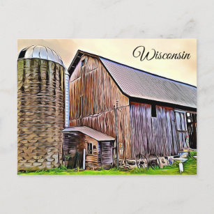 Wisconsin Red Barn Farm  Postcard