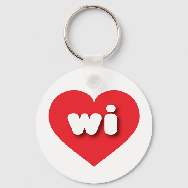 Wisconsin red heart - I love wi Keychain (Front)