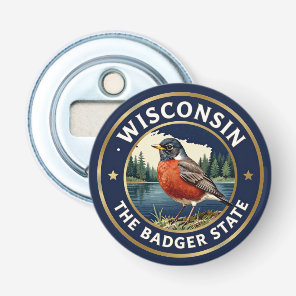 🐦 Wisconsin Robin Badger Heritage Bottle Opener