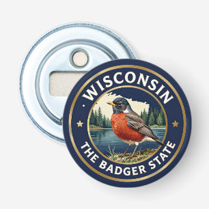 🐦 Wisconsin Robin Badger Heritage Bottle Opener