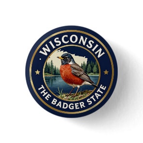 🐦 Wisconsin Robin Badger Heritage Button