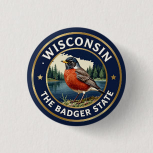 🐦 Wisconsin Robin Badger Heritage Button