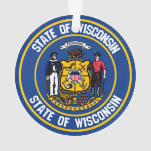 Wisconsin Round Emblem Ornament