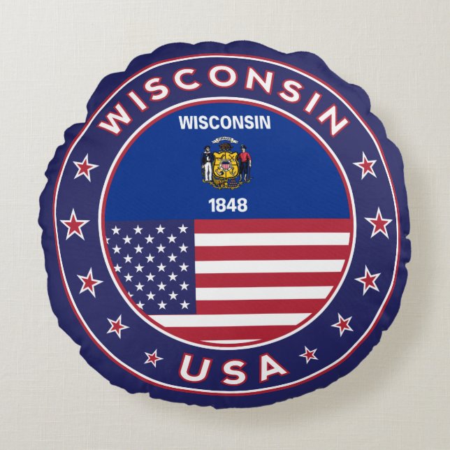 Wisconsin Round Pillow (Front)
