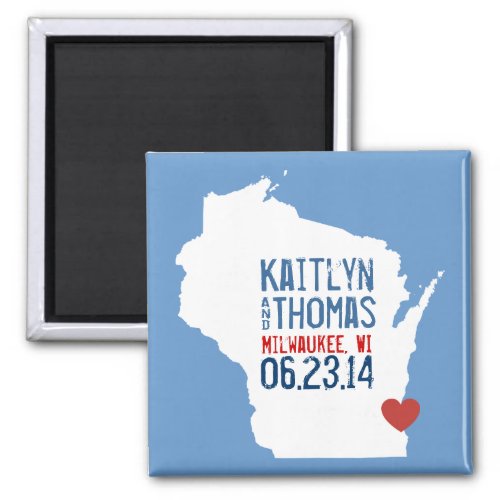Wisconsin Save the Date _ Customizable City Magnet