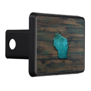 Wisconsin Shape Teal Hitch Cover