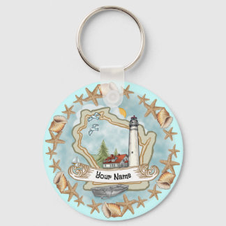 Wisconsin Shells Lighthouse  Keychain