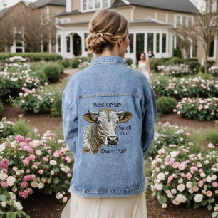 Wisconsin Smell our Dairy Air Denim Jacket