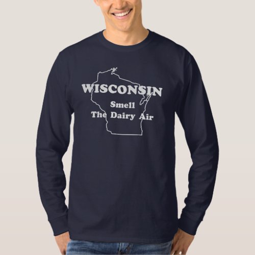 Wisconsin Smell The Dairy Air Long Sleeve Ringer T_Shirt