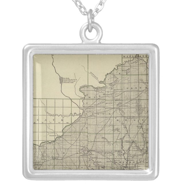 Wisconsin South part Silver Plated Necklace (Front)