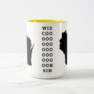 Wisconsin State and the Elongated O Two-Tone Coffee Mug