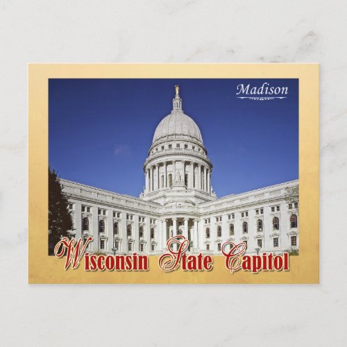 Wisconsin State Capitol Building in Madison Postcard
