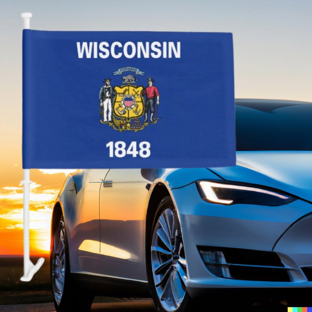 Wisconsin State Car Flag (Wisconsin State Car Flag)