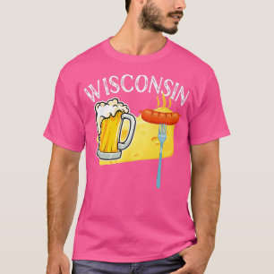Wisconsin State Cheese Beer Brats T-Shirt
