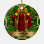 Wisconsin State Christmas Ornament at Zazzle