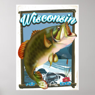 Wisconsin State fishing poster