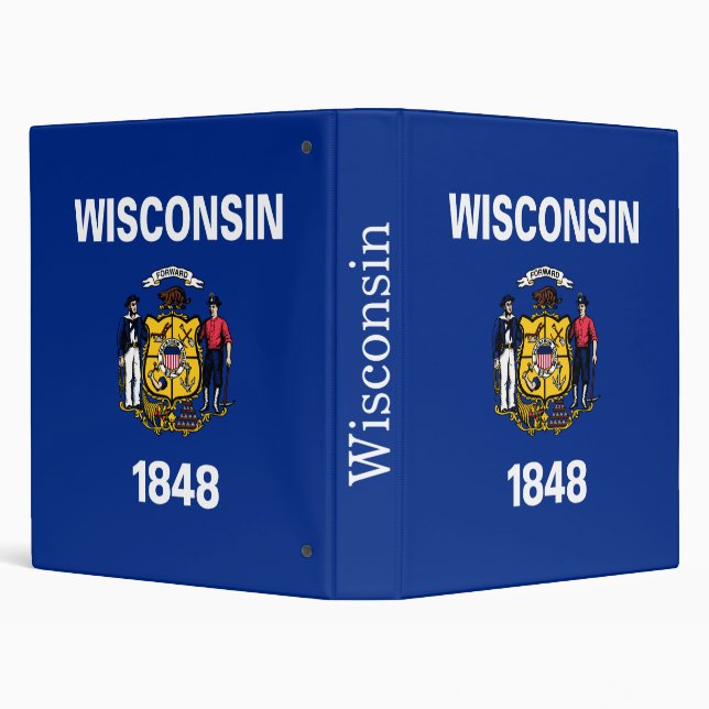 Wisconsin State Flag 3 Ring Binder (Background)