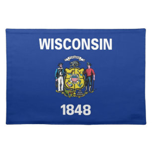 Wisconsin State Flag American MoJo Placemat