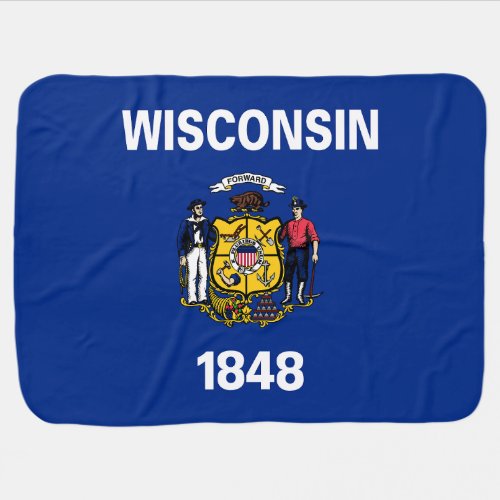 Wisconsin State Flag Baby Blanket
