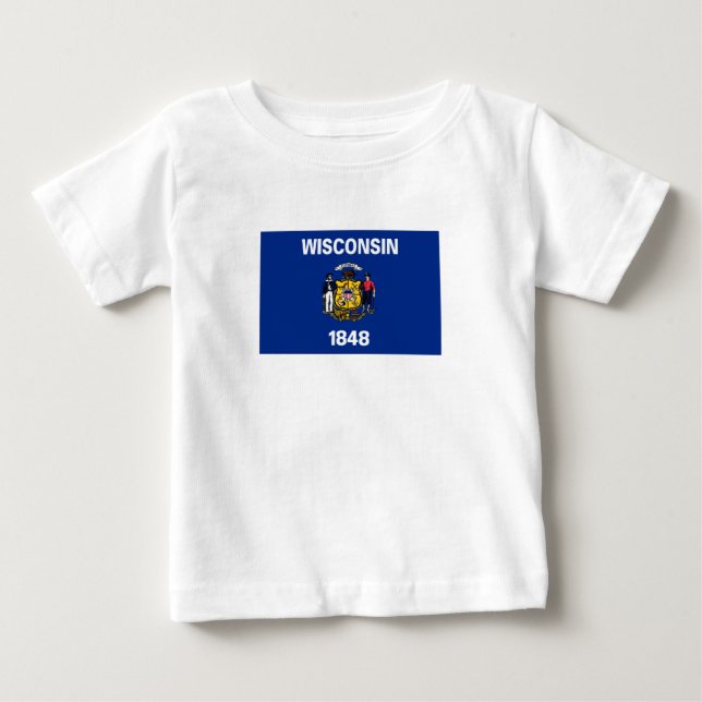 Wisconsin State Flag Baby T-Shirt (Front)