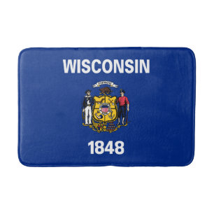 Wisconsin State Flag Bath Mat