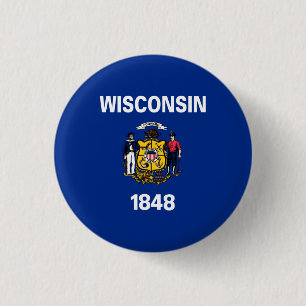 Wisconsin State Flag Button