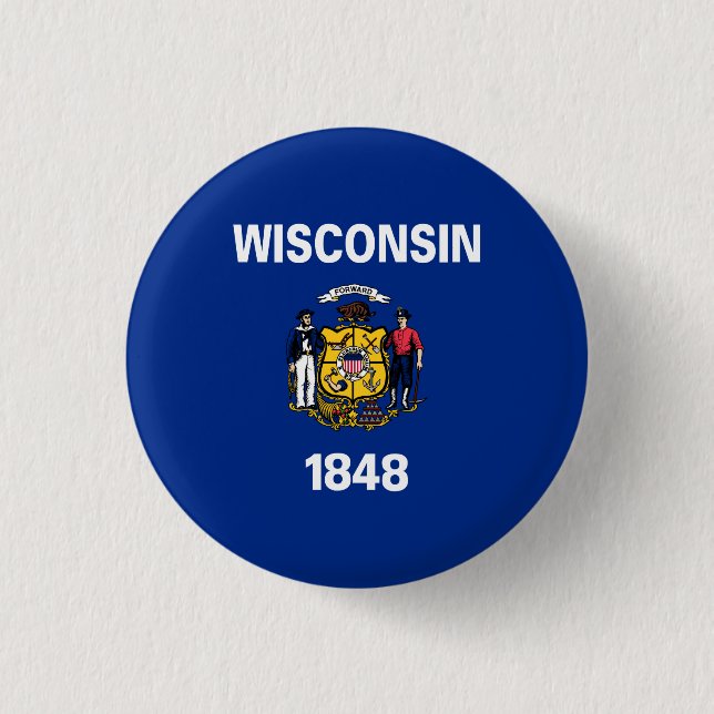 Wisconsin State Flag Button (Front)