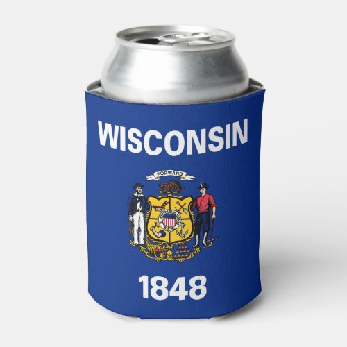 Wisconsin State Flag Can Cooler