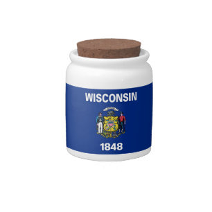 Wisconsin State Flag Candy Jar