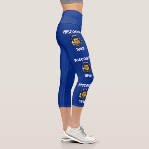 Wisconsin State Flag Capri Leggings