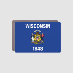Wisconsin State Flag Car Magnet