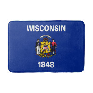 Wisconsin State Flag Design Bath Mat