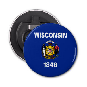 Wisconsin State Flag Design Bottle Opener
