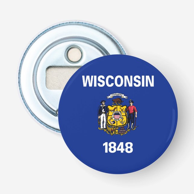 Wisconsin State Flag Design Bottle Opener (Front)