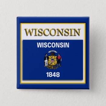 Wisconsin State Flag Design Button by Americanliberty at Zazzle