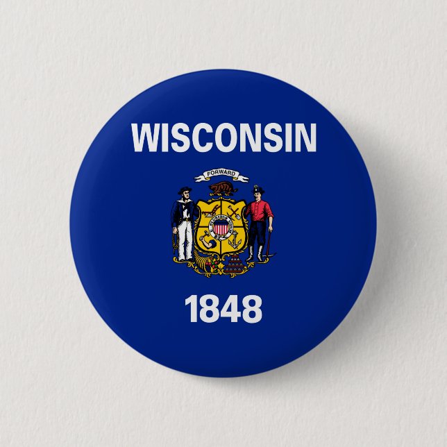 Wisconsin State Flag Design Button (Front)