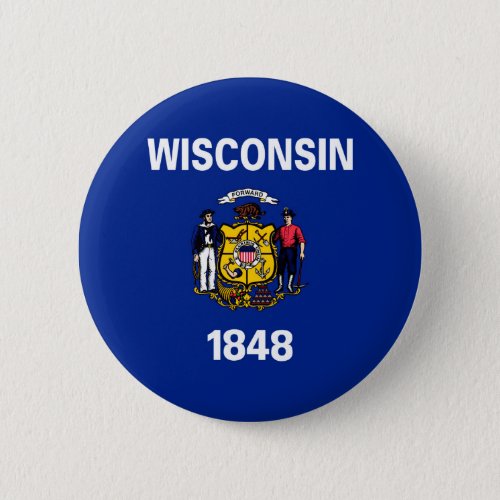 Wisconsin State Flag Design Button