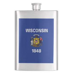 Wisconsin State Flag Design Flask