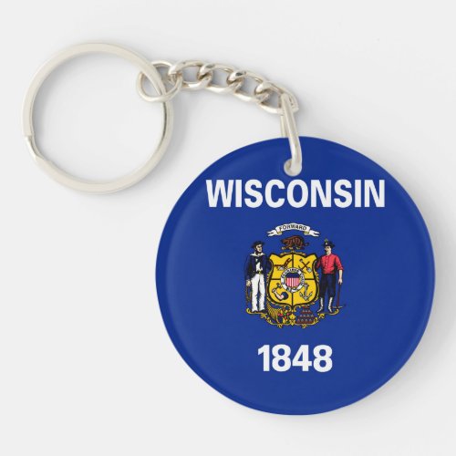 Wisconsin State Flag Design Keychain