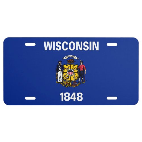 Wisconsin State Flag Design License Plate