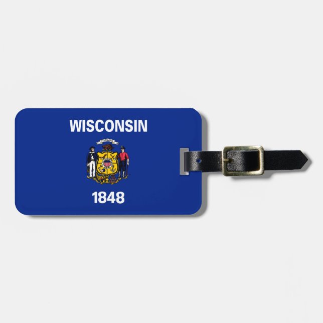 Wisconsin State Flag Design Luggage Tag (Front Horizontal)