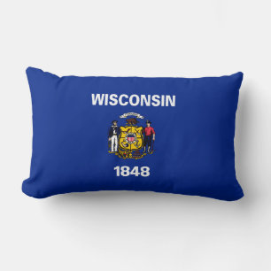 Wisconsin State Flag Design Lumbar Pillow