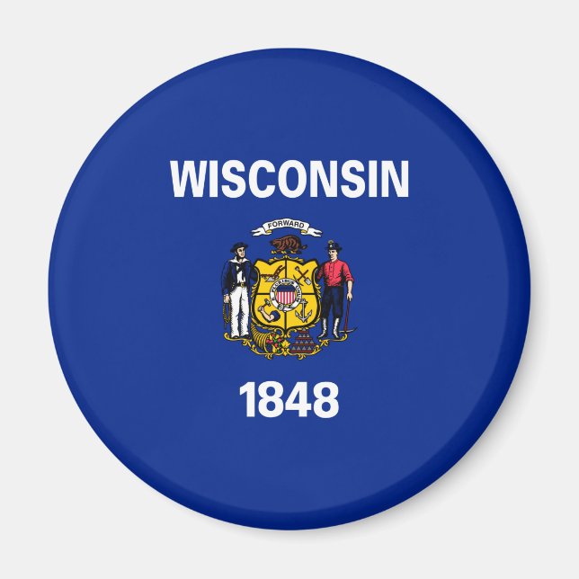 Wisconsin State Flag Design Magnet (Front)