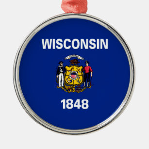 Wisconsin State Flag Design Metal Ornament