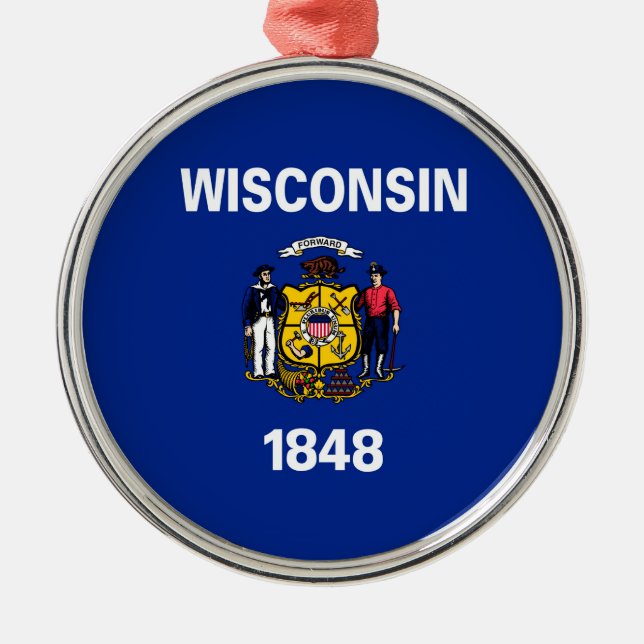 Wisconsin State Flag Design Metal Ornament (Front)