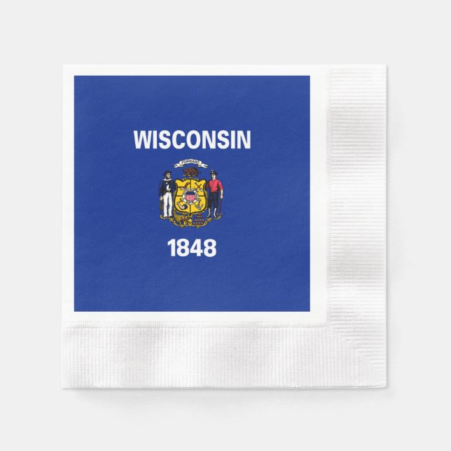 Wisconsin State Flag Design Napkins (Front)