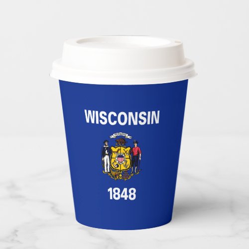 Wisconsin State Flag Design Paper Cups