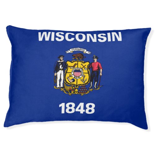Wisconsin State Flag Design Pet Bed