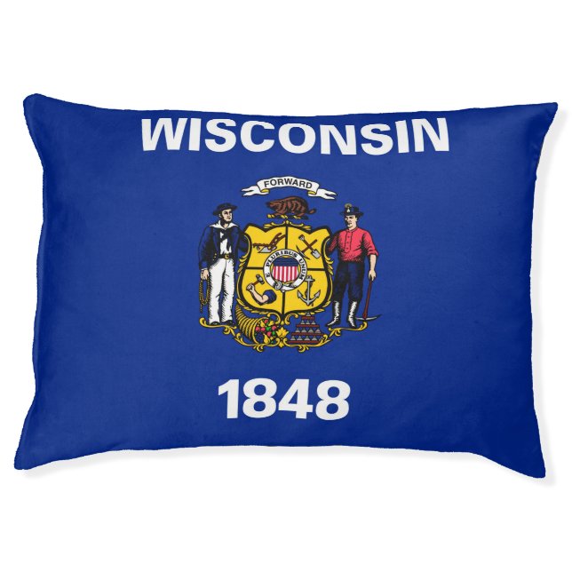 Wisconsin State Flag Design Pet Bed (Front)